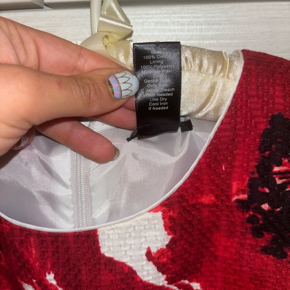 LOFT Poppy flower pattern, textured fabric dress fully lined - Picture 4 of 9